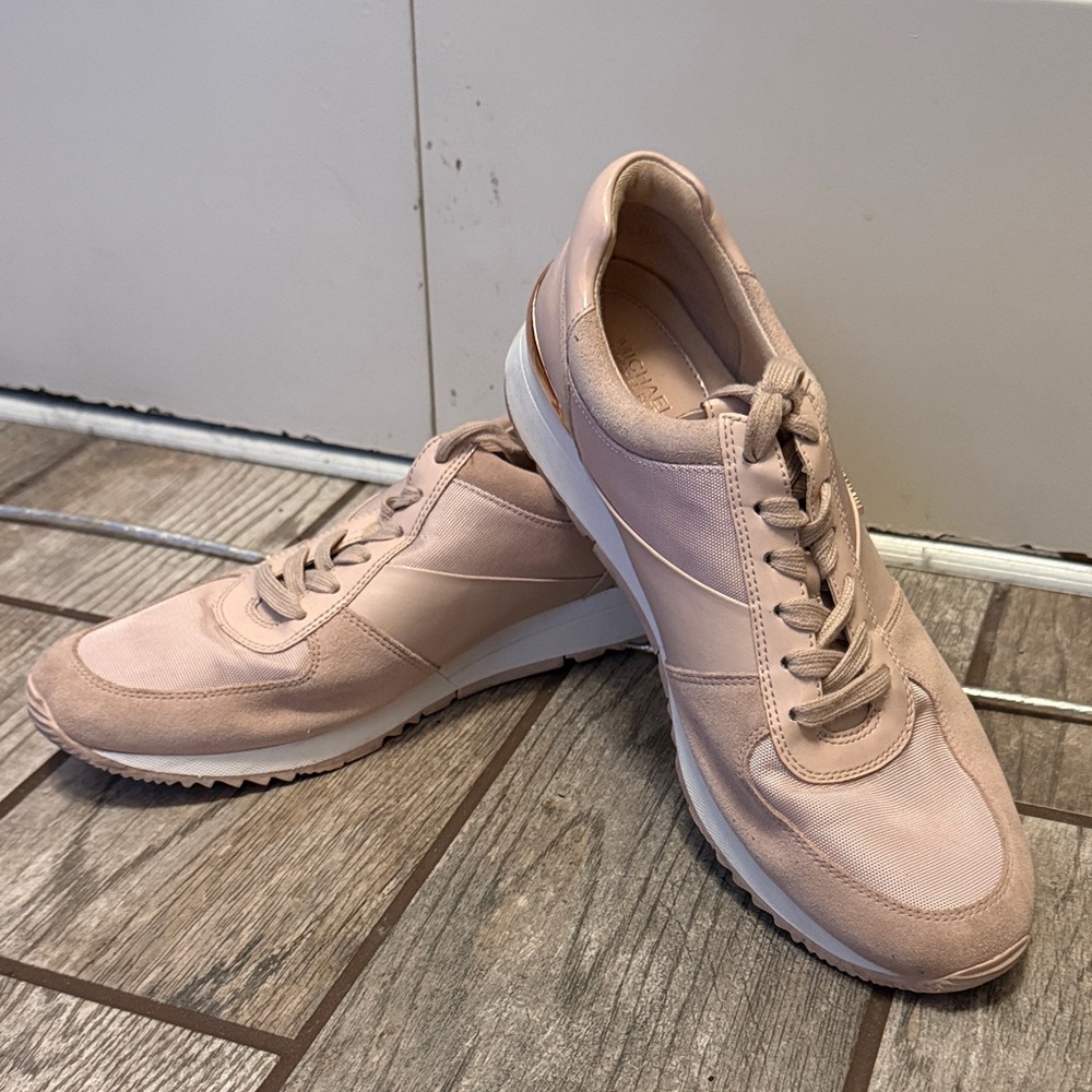 Michael Kors Women's Pale Pink Lace-Up Sneakers